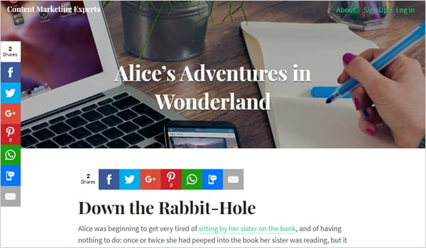 Share social media buttons plugin for WordPress.