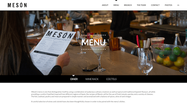 Single Page Websites - Meson Menu