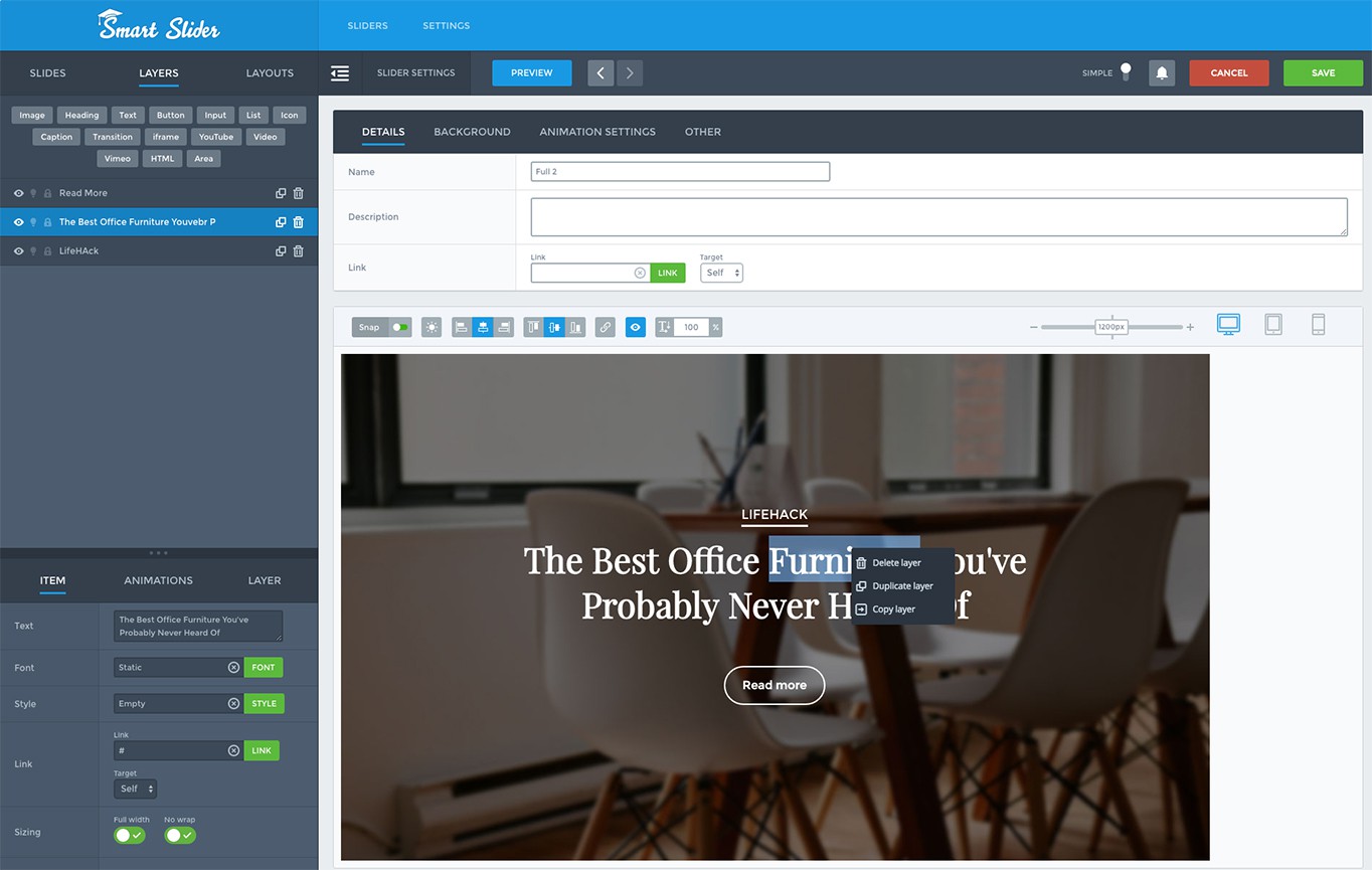 The Slide Editor