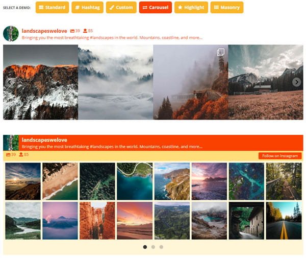 An example of an embed of Instagram images by Smash Balloon Social Media Feed WordPress Plugin