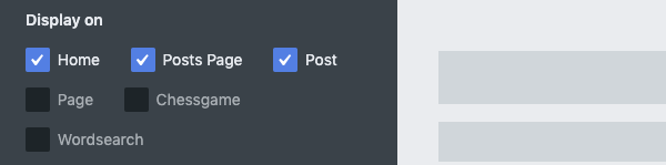select which pages you'd like the social snap add ons to appear