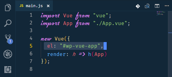 specifying the mount point in vue