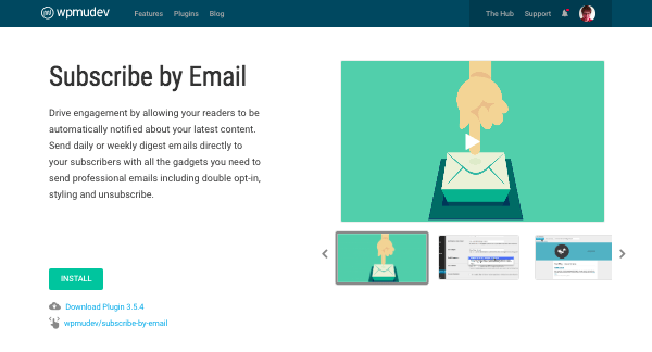 subscribe by email plugin page