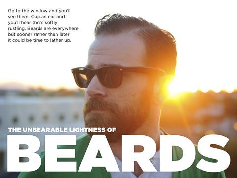 Screenshot of the front page of a story from The Brief about beards