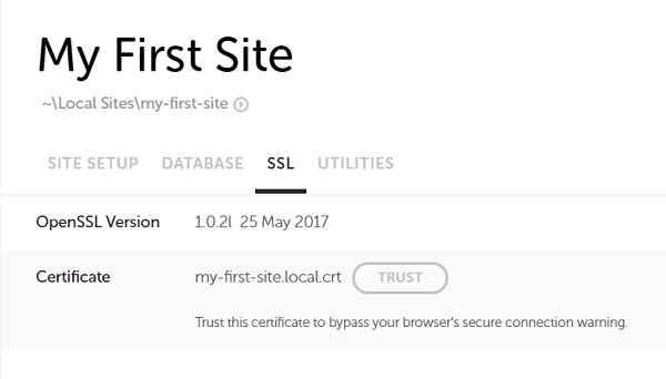 Trust a SSL certificate
