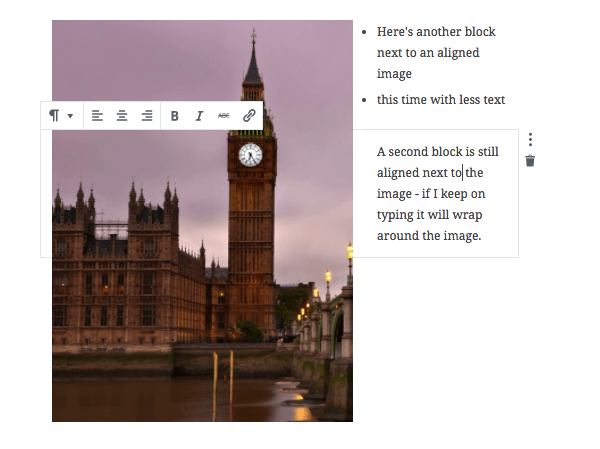 two blocks aligned next to an image