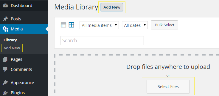 upload-media-library "Media