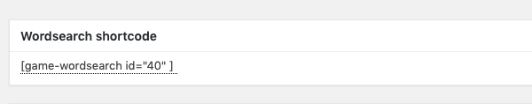 word-search-shortcode Grab the shortcode of your word search