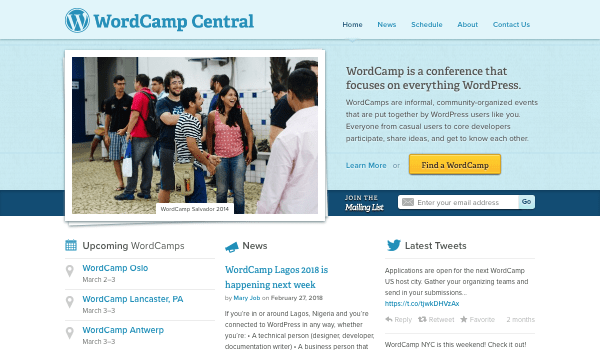 Wordcamp central website