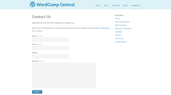 WordCamp Central Message