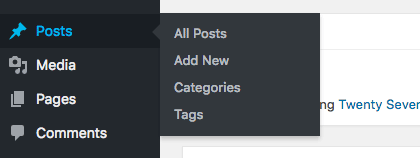 Post tab WordPress sidebar