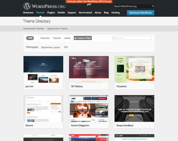 WordPress theme directory on WordPress.org