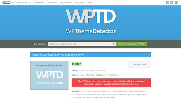 WordPress Themes and Plugins - WPThemeDetector Theme Analysis