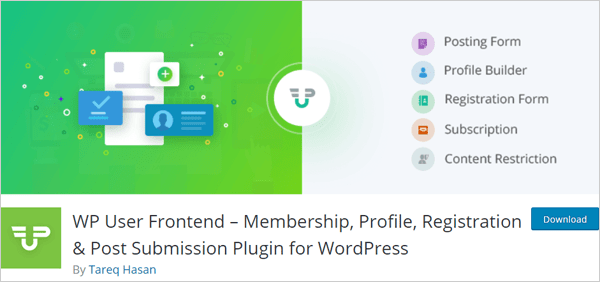 WP User Frontend – Membership, Profile, Registration & Post Submission Plugin for WordPress