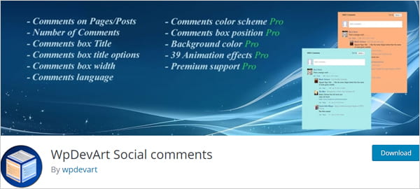 WPDevArt Social Comments WordPress plugin.