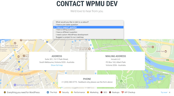 WPMU DEV Contact Form