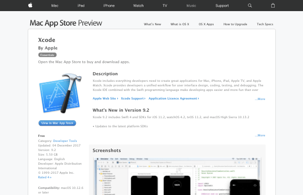 Xcode on iTunes
