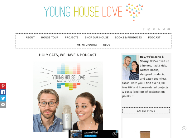 Young House Love website - podcast page